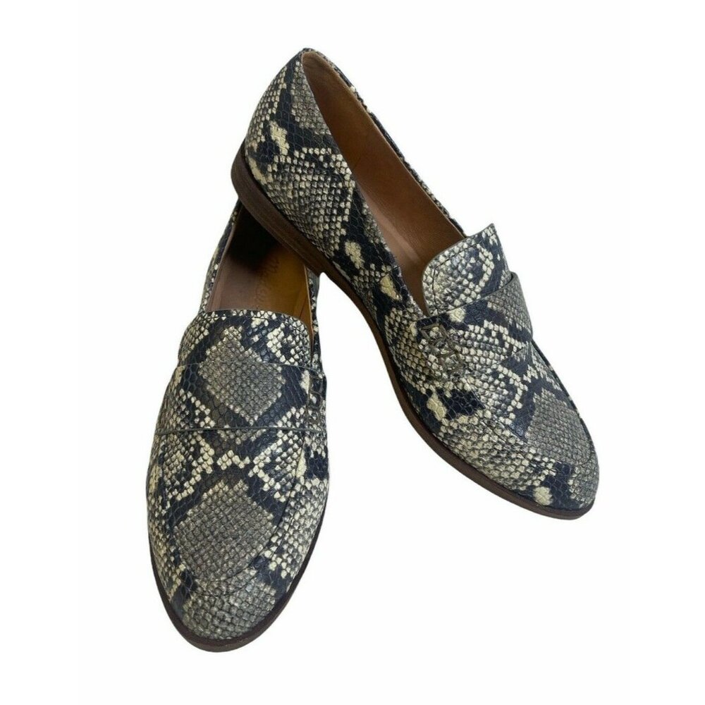 Madewell Stamped Snake Python Alex Leather Loafer Size 5